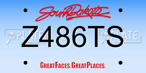 Z486TS South Dakota License Plate