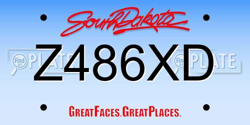 Z486XD South Dakota License Plate