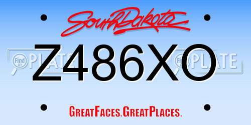 Z486XO South Dakota License Plate