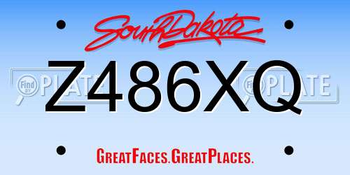 Z486XQ South Dakota License Plate