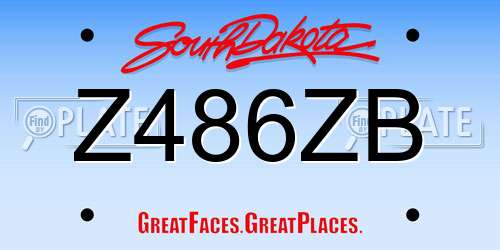 Z486ZB South Dakota License Plate
