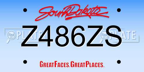 Z486ZS South Dakota License Plate
