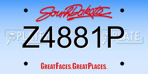 Z4881P South Dakota License Plate