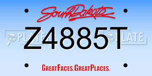 Z4885T South Dakota License Plate