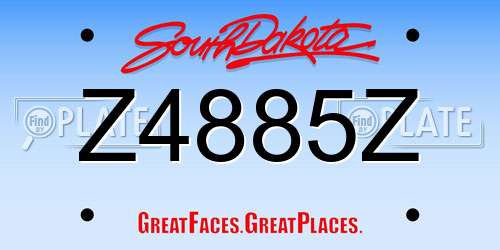 Z4885Z South Dakota License Plate