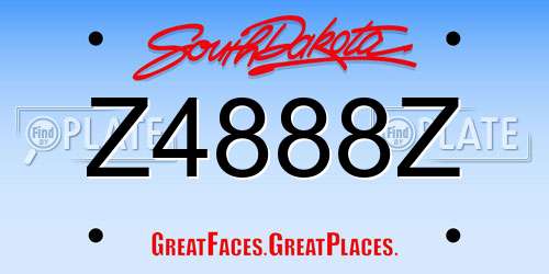 Z4888Z South Dakota License Plate