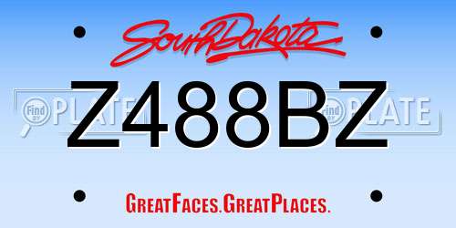 Z488BZ South Dakota License Plate