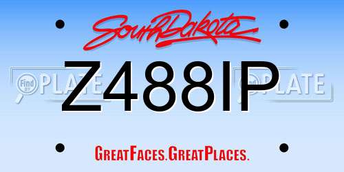 Z488IP South Dakota License Plate