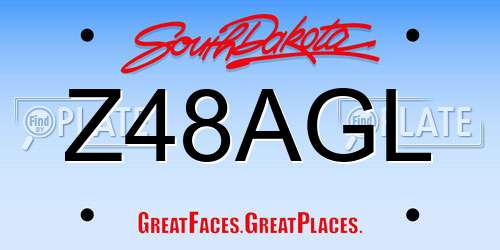 Z48AGL South Dakota License Plate