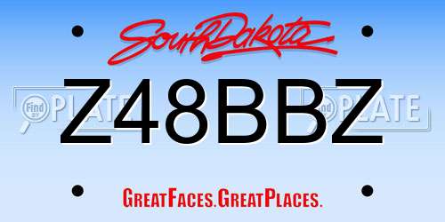 Z48BBZ South Dakota License Plate