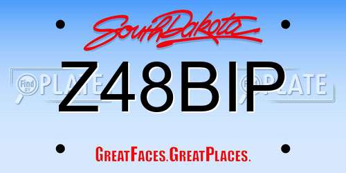 Z48BIP South Dakota License Plate