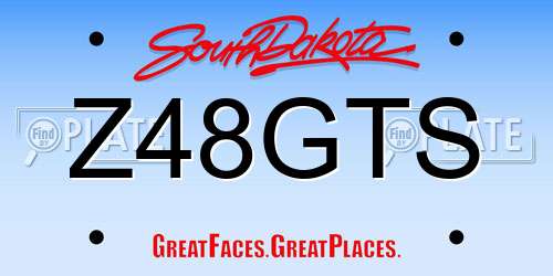Z48GTS South Dakota License Plate