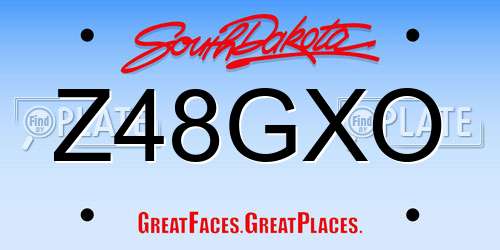 Z48GXO South Dakota License Plate