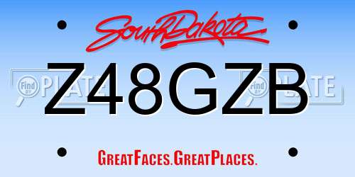 Z48GZB South Dakota License Plate