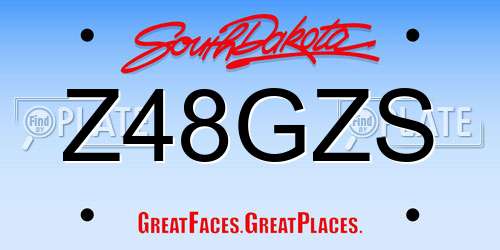 Z48GZS South Dakota License Plate