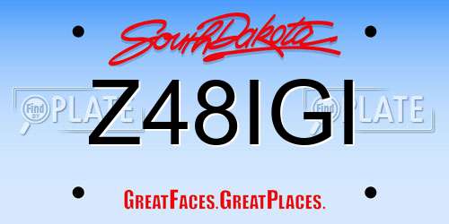 Z48IGI South Dakota License Plate