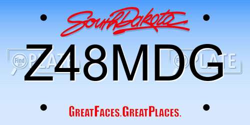 Z48MDG South Dakota License Plate