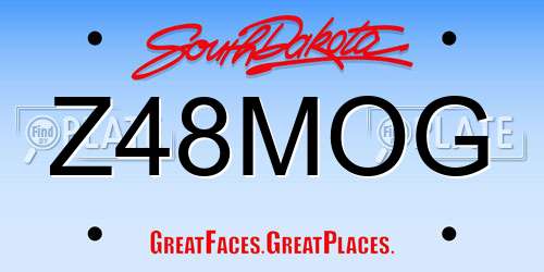 Z48MOG South Dakota License Plate