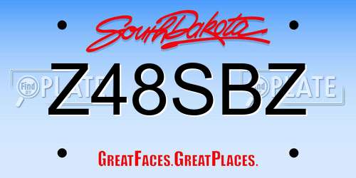 Z48SBZ South Dakota License Plate