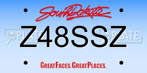 Z48SSZ South Dakota License Plate