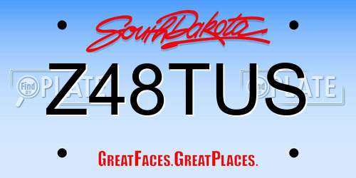 Z48TUS South Dakota License Plate
