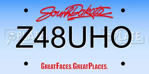 Z48UHO South Dakota License Plate