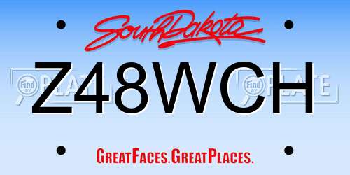 Z48WCH South Dakota License Plate