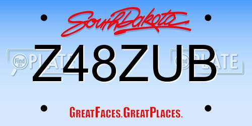 Z48ZUB South Dakota License Plate