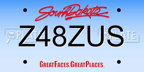 Z48ZUS South Dakota License Plate