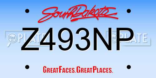 Z493NP South Dakota License Plate