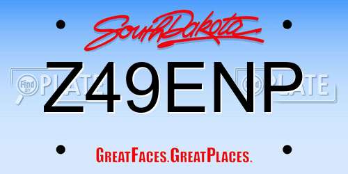 Z49ENP South Dakota License Plate