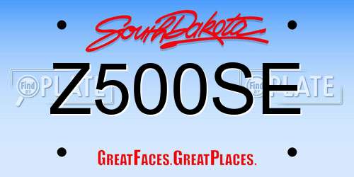 Z500SE South Dakota License Plate