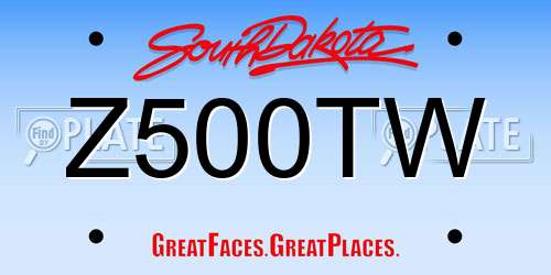 Z500TW South Dakota License Plate