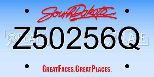 Z50256Q South Dakota License Plate