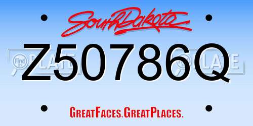 Z50786Q South Dakota License Plate