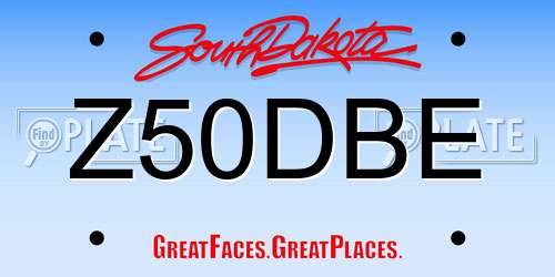Z50DBE South Dakota License Plate