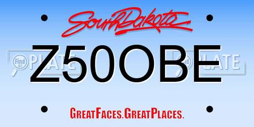 Z50OBE South Dakota License Plate