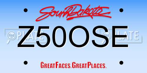 Z50OSE South Dakota License Plate