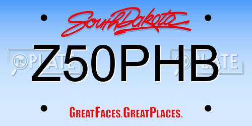 Z50PHB South Dakota License Plate