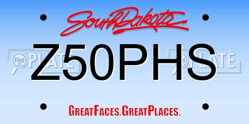 Z50PHS South Dakota License Plate