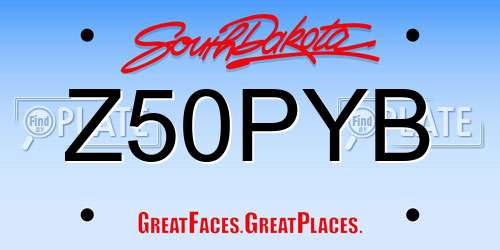 Z50PYB South Dakota License Plate
