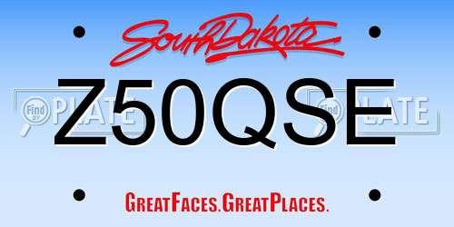 Z50QSE South Dakota License Plate