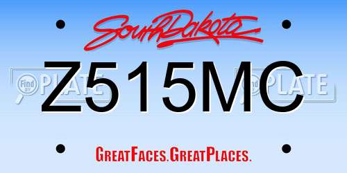 Z515MC South Dakota License Plate
