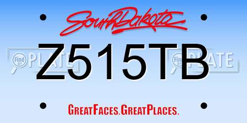 Z515TB South Dakota License Plate