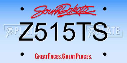 Z515TS South Dakota License Plate