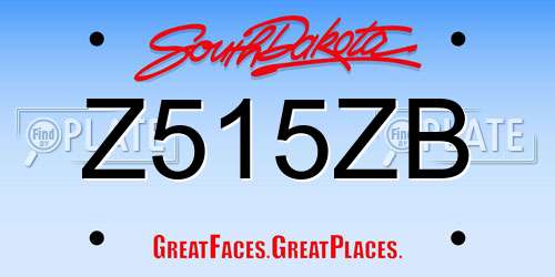Z515ZB South Dakota License Plate
