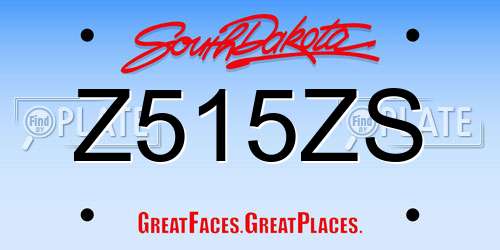 Z515ZS South Dakota License Plate