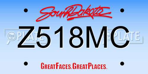 Z518MC South Dakota License Plate