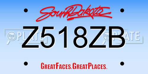Z518ZB South Dakota License Plate
