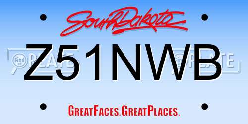 Z51NWB South Dakota License Plate